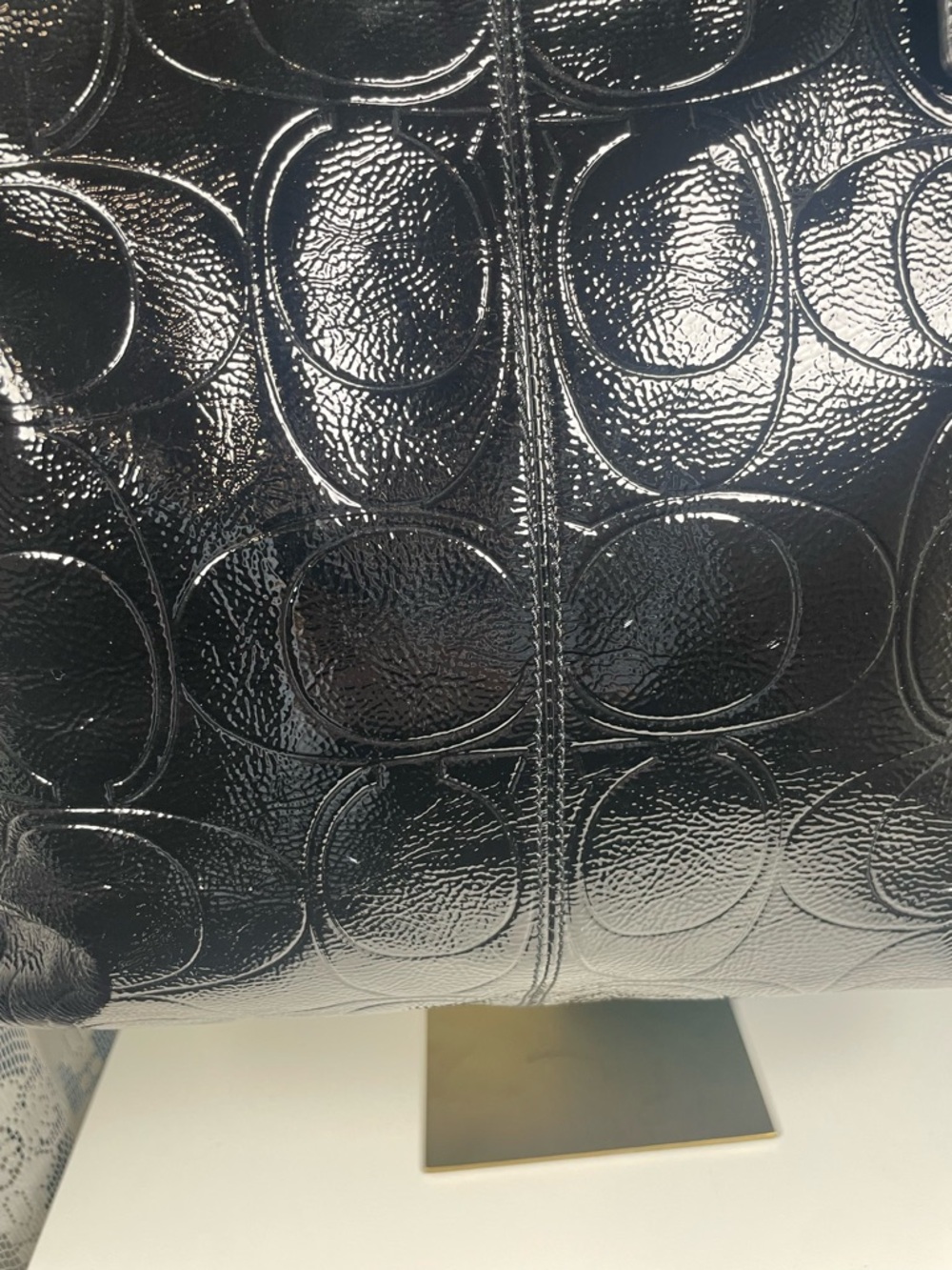 Coach Gallery Embossed Patent Leather 11 in H x 15 in Top L x 11.5 in L Bottom - Picture 15 of 15